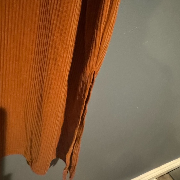 Orange Sleeveless Bodycon Maxi Dress Scoop Neck - Picture 2 of 6